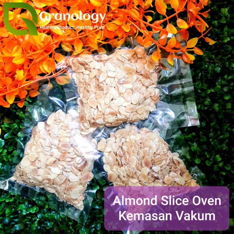 (Kemasan Vakum) Roasted Almond Slice / Kacang Almond Slice Oven (250 gram) by Granology