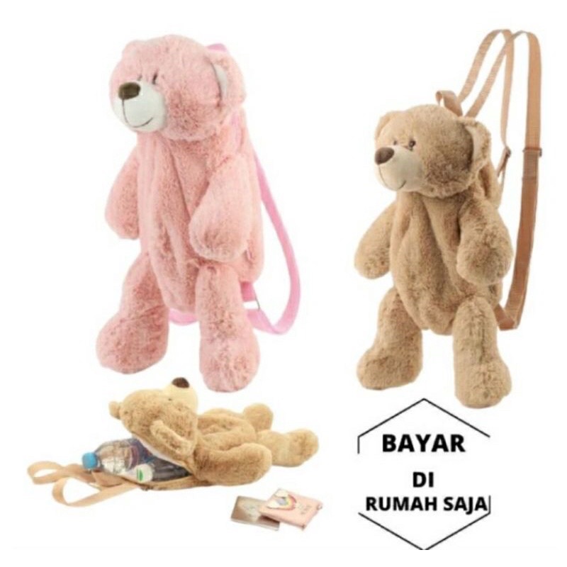 ransel boneka bulu Motif boneka lucu Tedy bear ransel qrizly