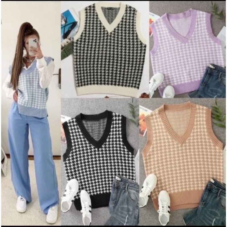 DC_JENNY ROMPI RAJUT/HOUNDSTOOTH/IMPORT PREMIUM