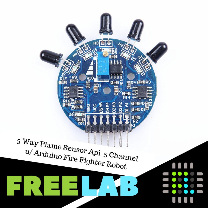 Jual 5 Way Flame Sensor Api 5 Channel u/ RasPi Arduno Fire Fighter ...