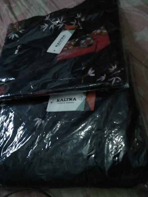 Baju Batik Couple Keluarga Gamis Jumbo Murah Pasangan Modern Muslim | Klyn 009 Cg Kipas Hitam