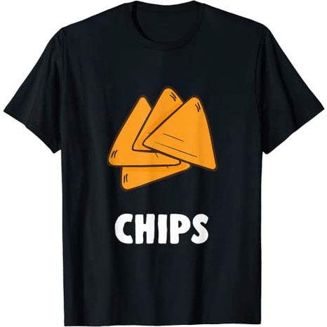 Baju Kaos Dewasa Couple Matching Halloween Costumes Chips T-Shirt