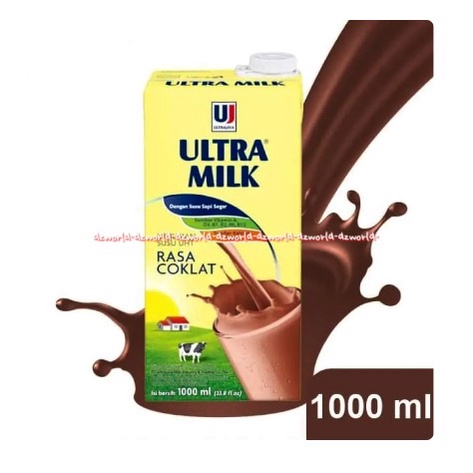 Ultra Milk 1000ml Susu Uht Rasa Coklat Susu Ultra Jaya Susu Sapi Segar Cokelat Ultramilk 1L Chocolate Flavour