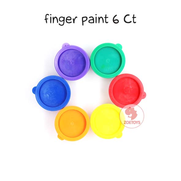 Zoetoys Finger Paint 6 Ct Warna Colors | Perlengkapan Mewarnai Melukis Painting dengan Jari Stamp | Cat Lukis Tangan Non-Toxic | Mudah dihapus | Mainan Edukasi Anak