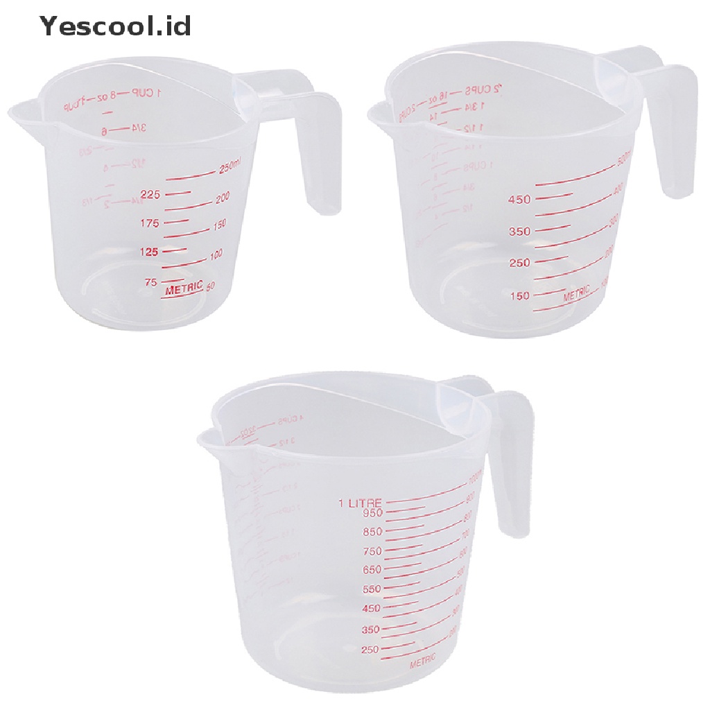 Gelas Ukur Kapasitas Besar 250 / 500 / 1000ml Bahan Plastik
