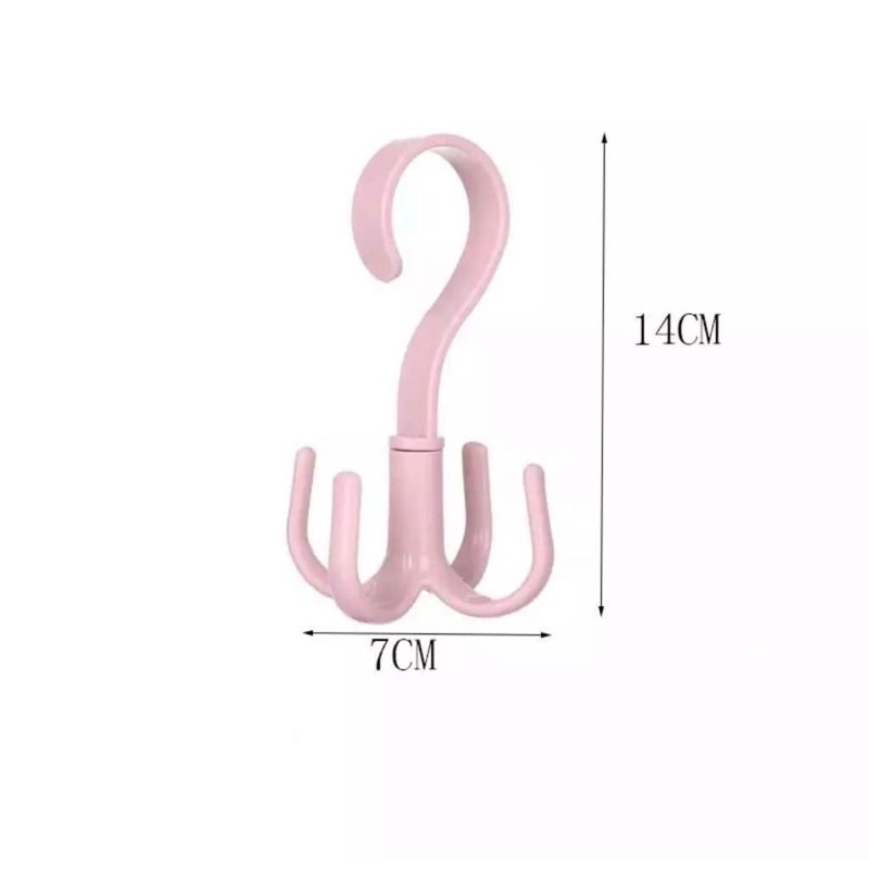 GANTUNGAN 4 KAIT SERBAGUNA / GANTUNGAN LEMARI PUTAR 360 DERAJAT / HANGER PAKAIAN SEPATU TAS 4 KAIT