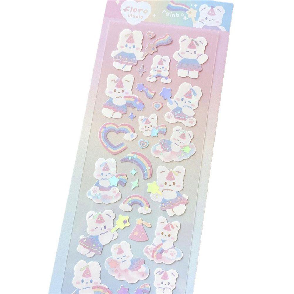 Mxbeauty Alat Tulis Stiker Rainbow Kawaii Korea Dekorasi Hadiah Perekat Diri Perlengkapan Sekolah Planner Gadis Diary Scrapbooking Stiker