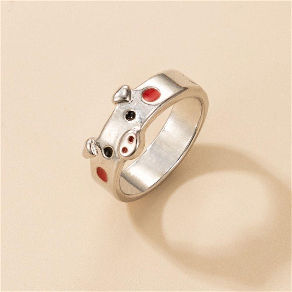 Cincin Nanas Babi Hadiah Hari Valentine Wanita Pria Piggy Retro Vintage Kreatif Hewan