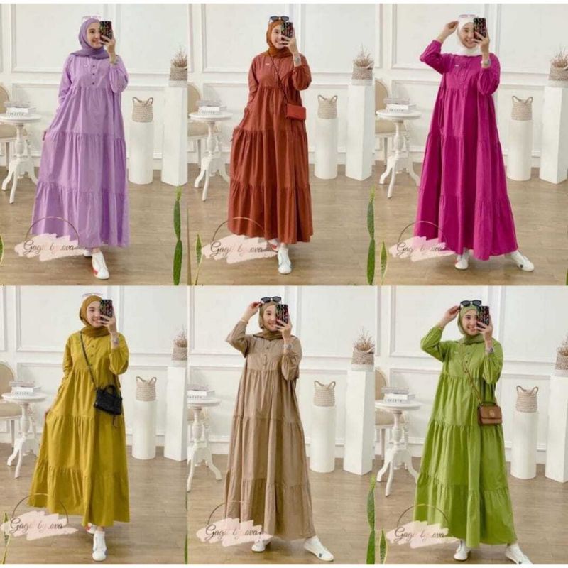 DRESS JUMBO KIRANIA MIDI DRESS BAHAN KATUN RAYON FASHION WANITA