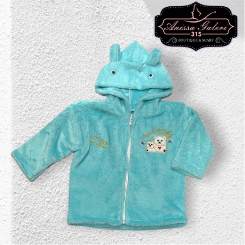 Jaket bayi hoodie halus/mantel bayi