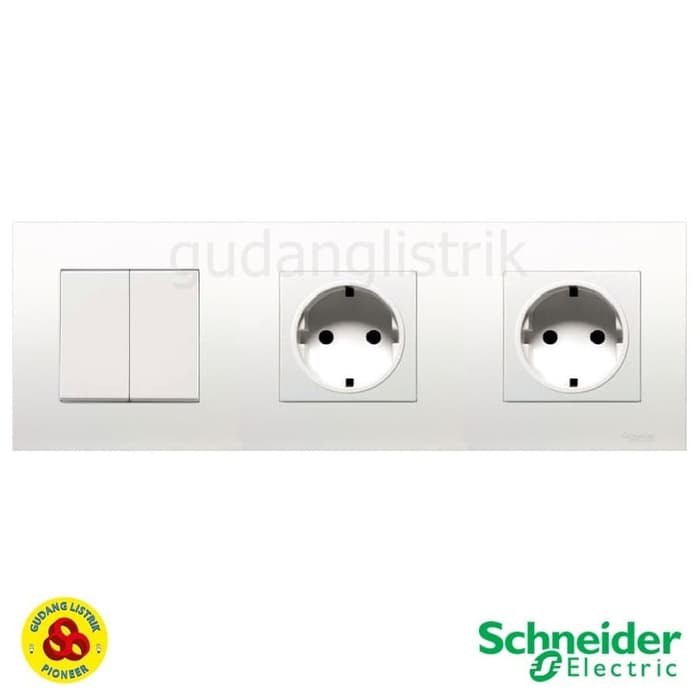 Schneider Stop Kontak 2G Vivace + Saklar Seri 2G Frame 3 Gang KB_31