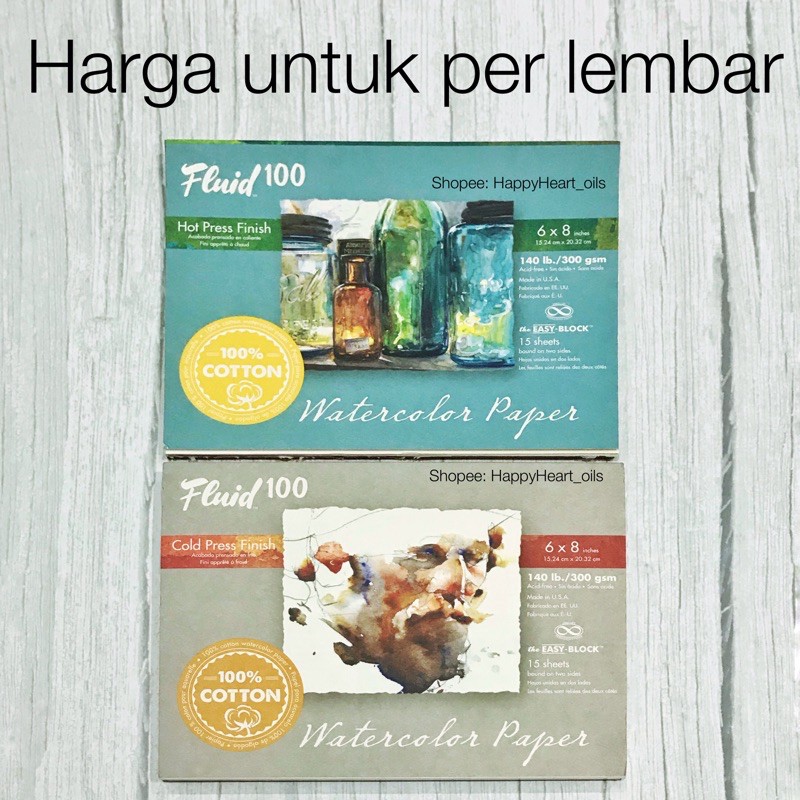 

FLUID 100 Watercolor Paper 6 x 8 inch, Cotton 300 gsm