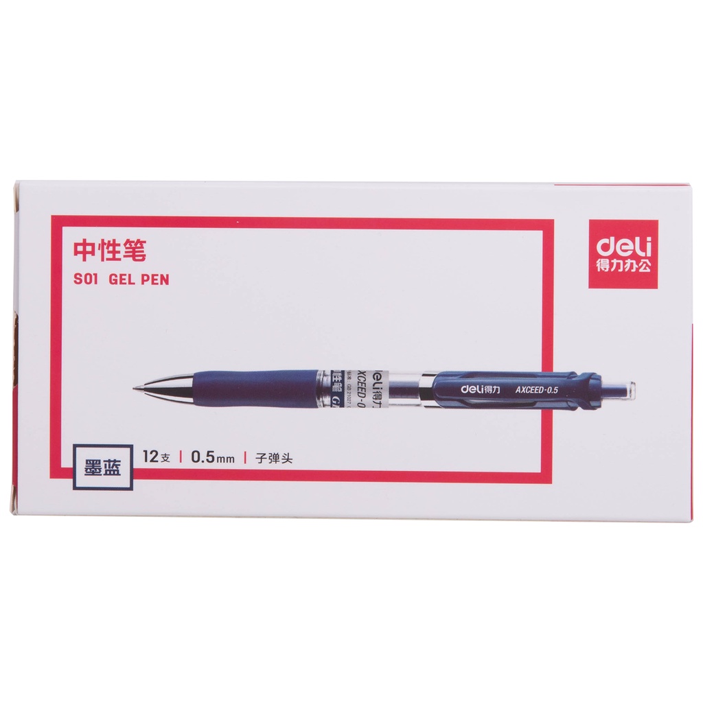

Deli Gel Pen Pulpen Gel Retractable Warna Hitam 0.5 mm Desain Klasik dan Ergonomis S01 12 PCS/1 BOX