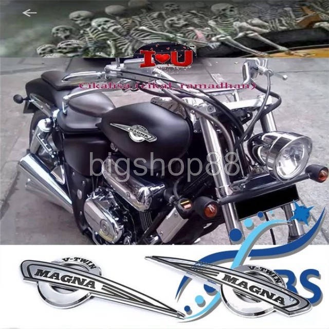 bigshop88 - Emblem Sepasang Honda Magna untuk Tangki Motor VF500 VF700 VF750