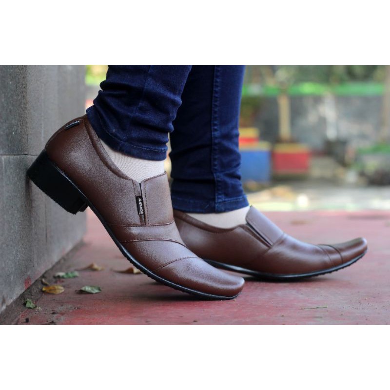 Sepatu Pantofel Pria Kulit Asli anak laki-laki Casual Murah Pendek Kerja Kantor Pesta Formal Dinas Original 100% AR ARMOR