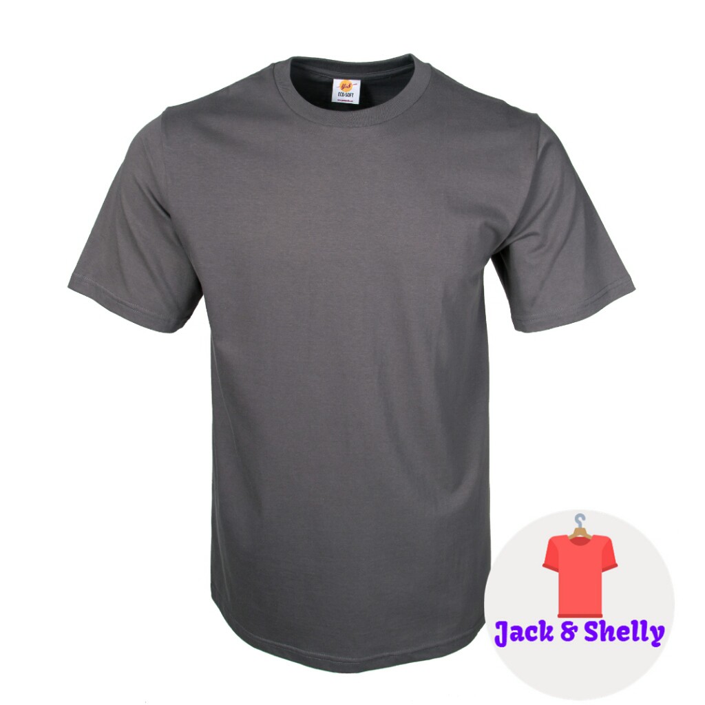 Kaos Polos Unisex - Kaos Katun - Premium T-shirt - Abu-Abu Sedang (Charcoal)