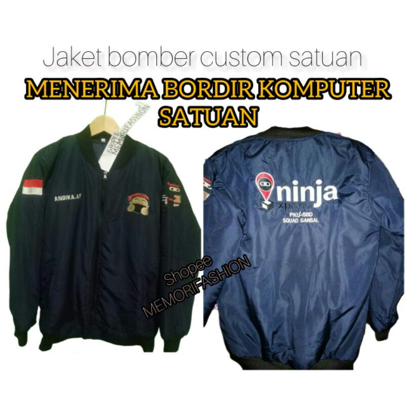 ( BISA PESAN SATUAN) JAKET BOMBER  CUSTOM BORDIR KOMPUTER