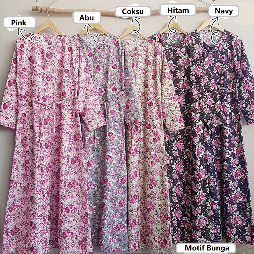 Gamis Katun Busui Motif / Baju Wanita Dress / Gamis Terbaru