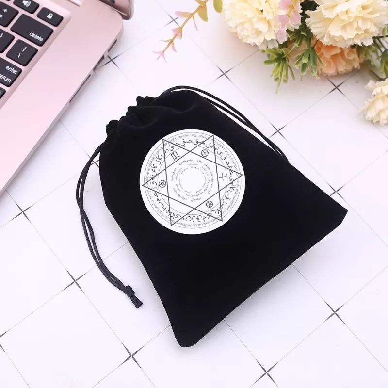 [BISA COD] Pouch Tarot Bag | Penyimpan Kartu Tarot Beludru Motif High Quality Sablon