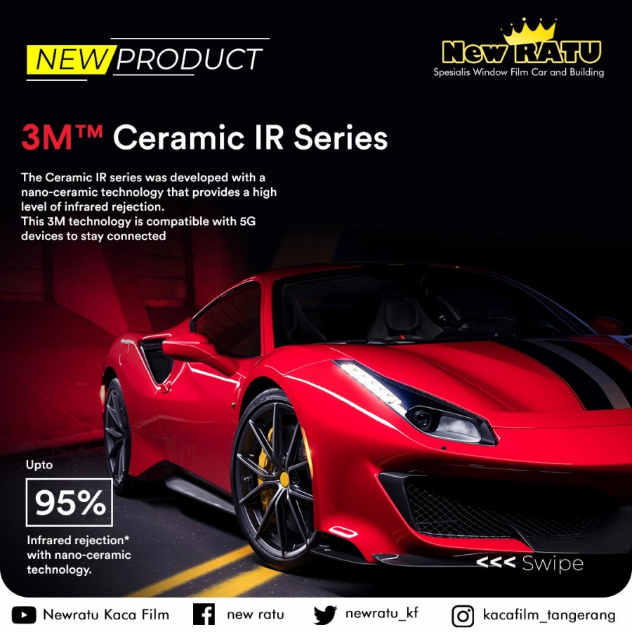 Kaca Film Kombinasi 3M Crystalline dan 3M Ceramic IR Night Fall