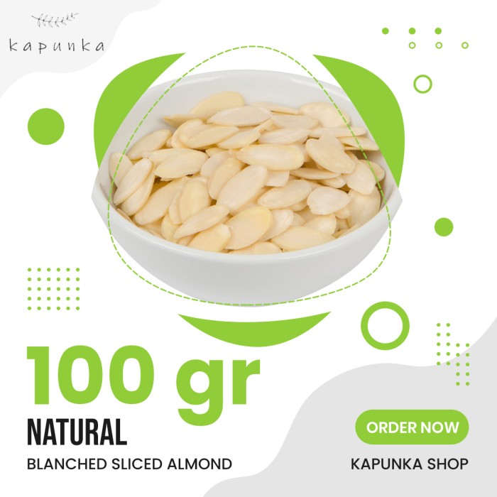 

Almond slice 100 gram /almond iris almonesia calicornia usa 100 gram