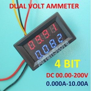 4 Bit Dual Voltmeter Ammeter 200V Digital Volt Amp Meter 10A 4 Digit