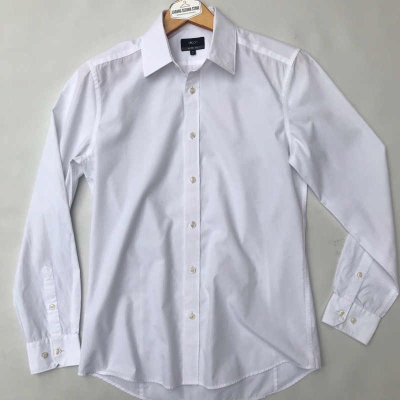 G2000 Original Kemeja Lengan Panjang Pria Putih Second Branded Thrift Kondisi Like New