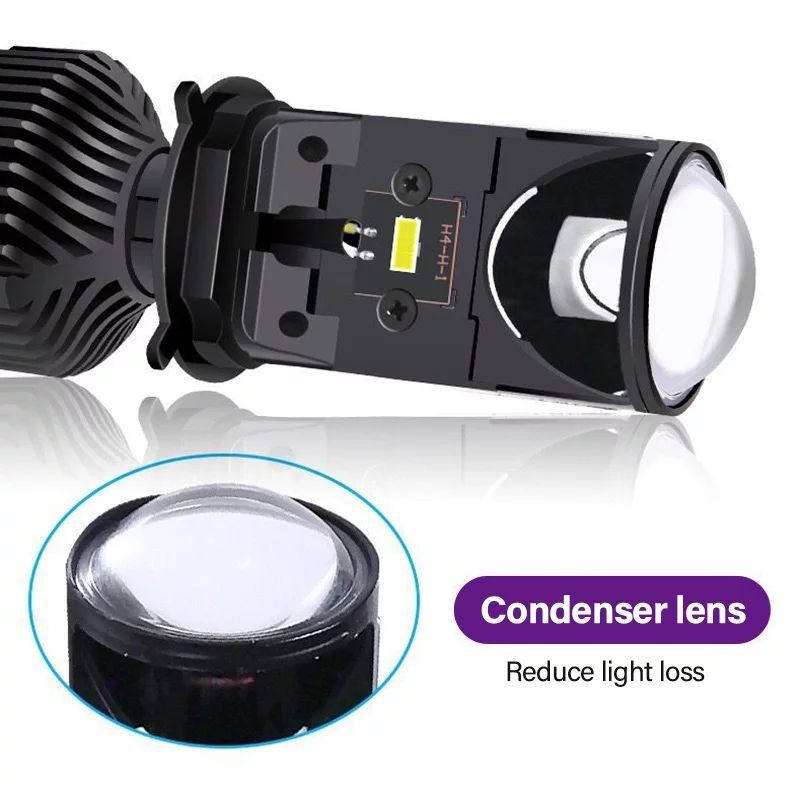 Lampu Utama Projektor H4 - Lampu Depan Motor Mobil H4 Lensa - Led Light Projector