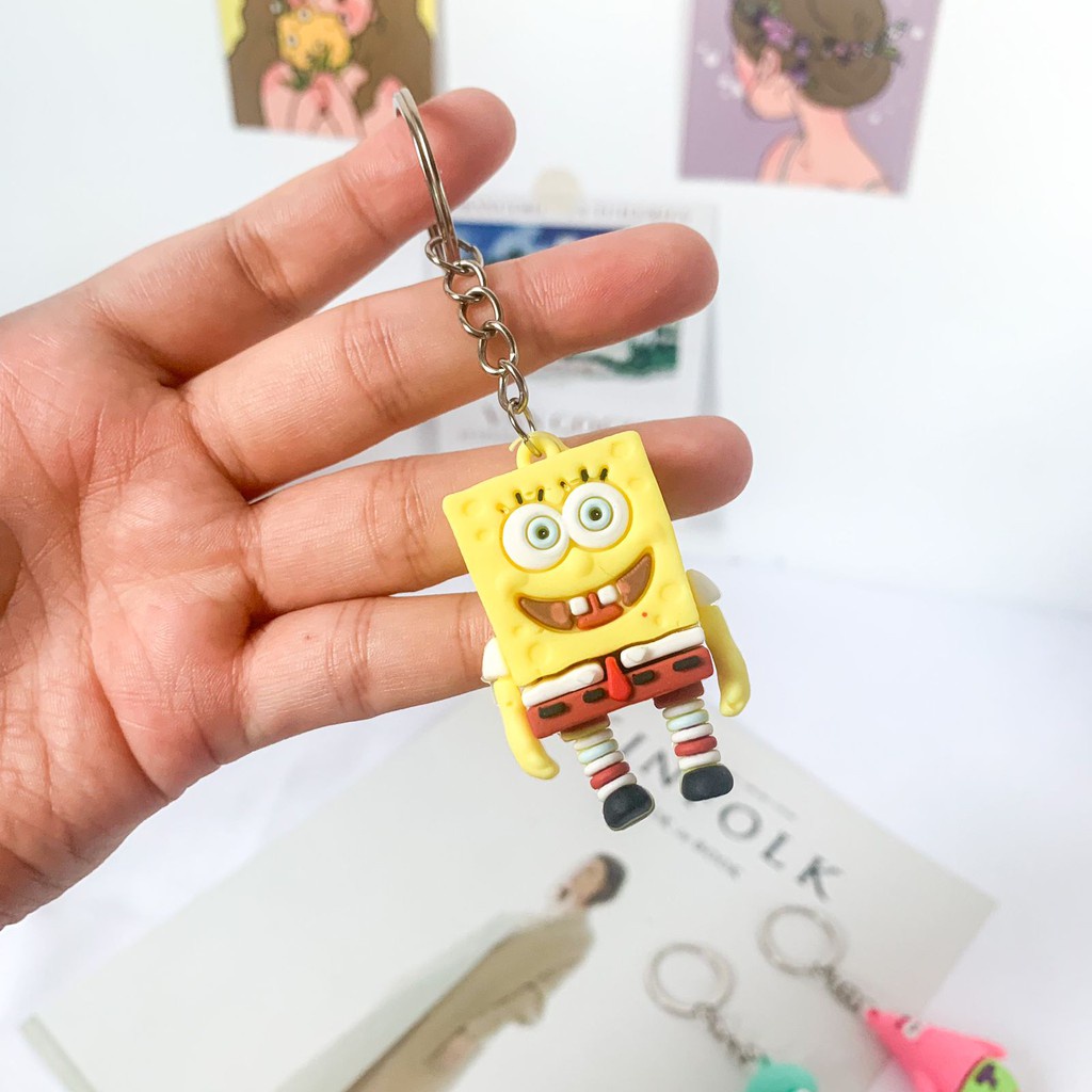 GANCI KARTUN SPONGEBOB SQUAREPANT GANTUNGAN TAS ANAK-ANAK AKSESORIS LUCU TAS | GANTUNGAN BONEKA KARTUN COWO CEWE | GANTUNGAN KUNCI RUMAH, MOTOR, MOBIL | KEYCHAIN KOREAN STYLE