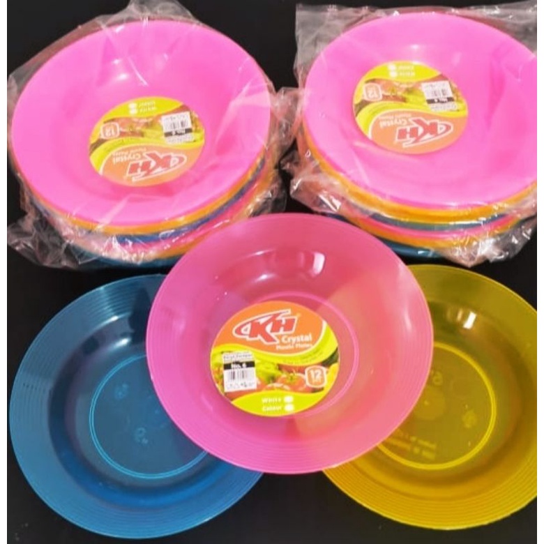 piring plastik kristal 6inch tatakan gelas per pcs