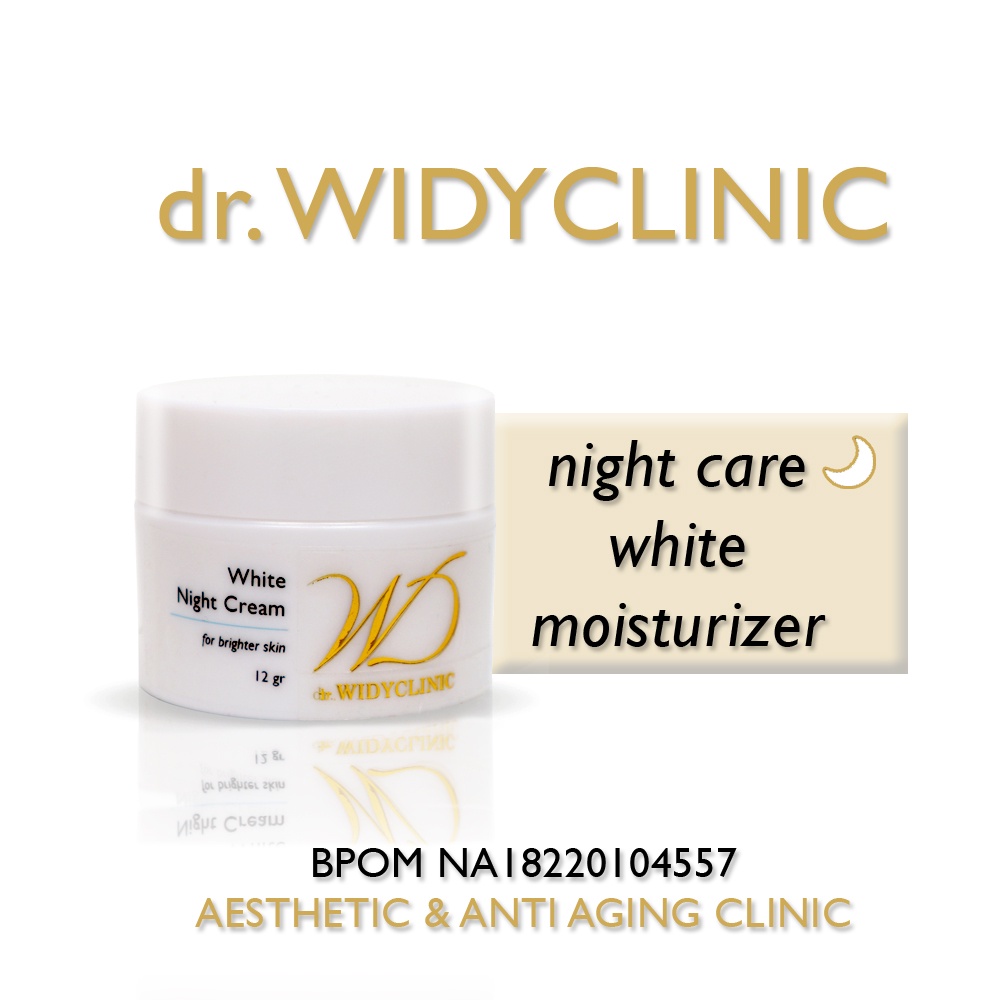 Whitening Night Cream dr Widy Clinic Krim Malam Wajah Glowing Mencerahkan Memutihkan Wajah BPOM Halal MUI Cream Flek Melasma Bekas Jerawat Untuk Semua Jenis Kulit Formulasi Dokter