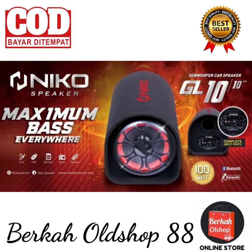 Speaker Niko GL 10. Subwoofer Car Speaker 10 Inch Bluetooth