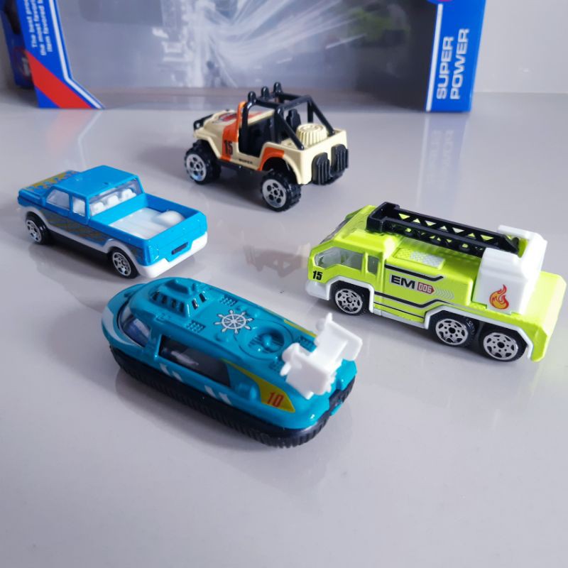 Diecast Set Kendaraan 4 Pcs - Mainan Miniatur Mobil Anak Edukatif