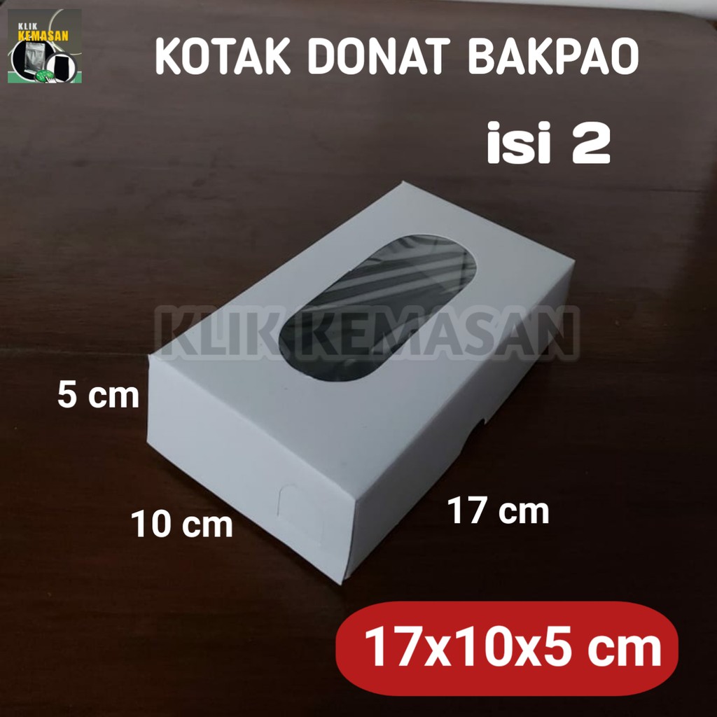 KARDUS DONAT BAKPAO ISI 2 PUTIH  POLOS KOTAK  KUE  ROTI DUS 