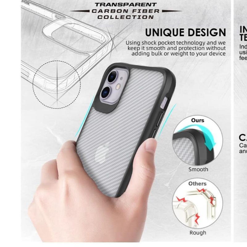 IPHONE 11 COMBAT MODE CARBON HYBRID SHOCKPROOF CASE FROST PREMIUM