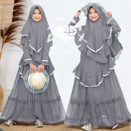 PROMO SETELAN SYARI DUVENCY KIDS GAMIS SYARI ANAK BAJU MUSLIM ANAK CEWE MOSCREPE FREE BERGO KEKINIAN