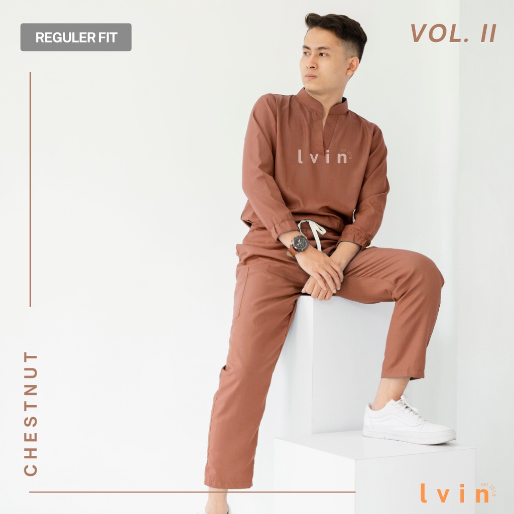 [Lvin ] Vol II -  Baju OKA Mandarin Collar Celana Reguler fit Lengan Panjang / Baju Jaga /Set Baju Celana Jaga Oka / Dokter Lengan Panjang / Baju OK