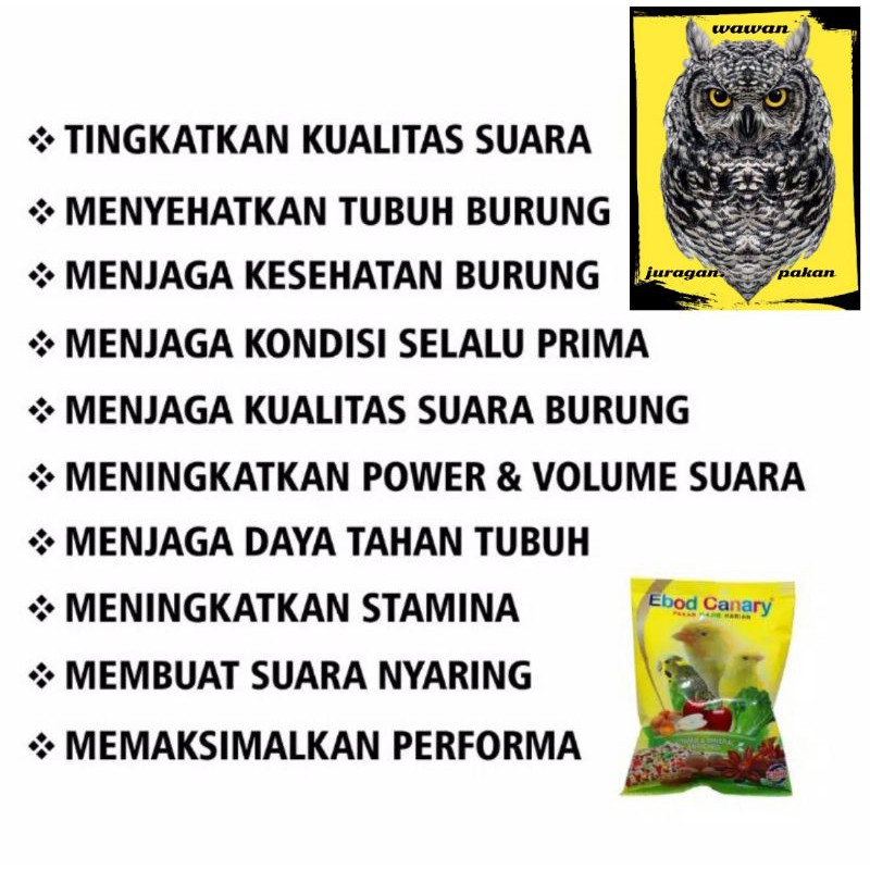 PAKAN CANARY, PAKAN BURUNG KENARI EBOD KENARI