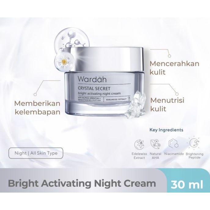 Wardah Crystal Secret Bright Activating Night Cream 30gr