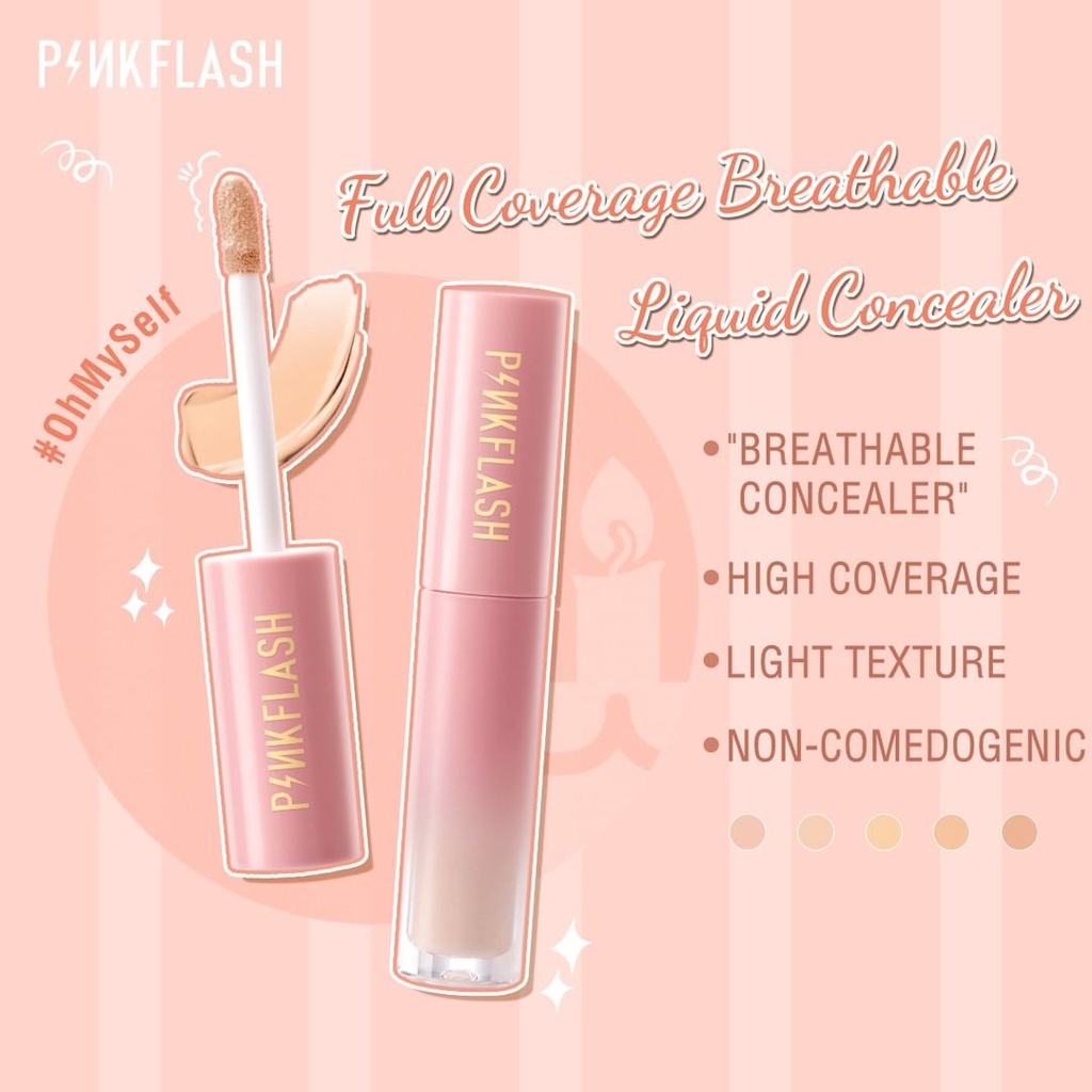 ⭐BAGUS⭐ PINKFLASH Lasting Matte Concealer F04 | Pink Flash Liquid Concealer Waterproof