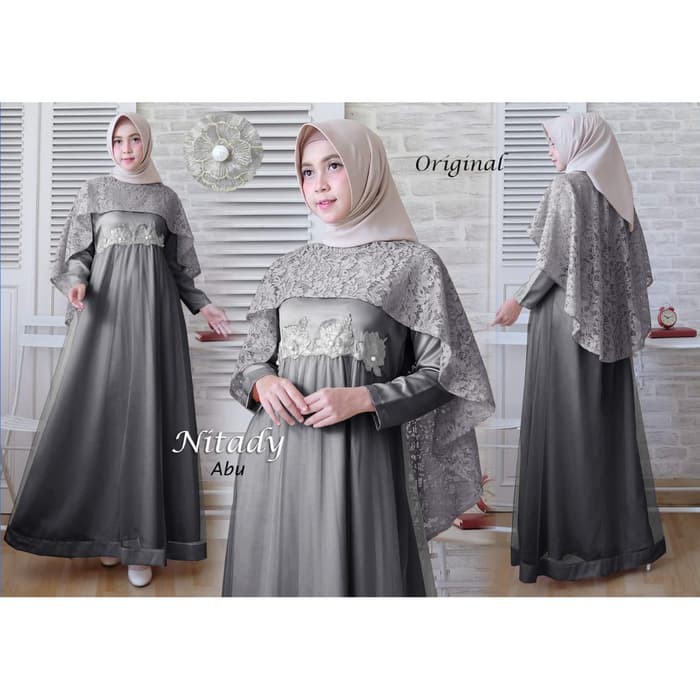 Baju Busana Muslim Wanita Gamis Syari Pesta Nitady Tile Terbaru