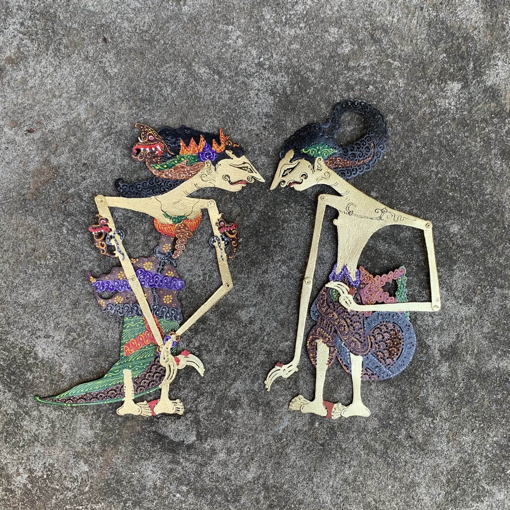 Wayang Kulit Arjuna Srikandi Mahar 28 cm