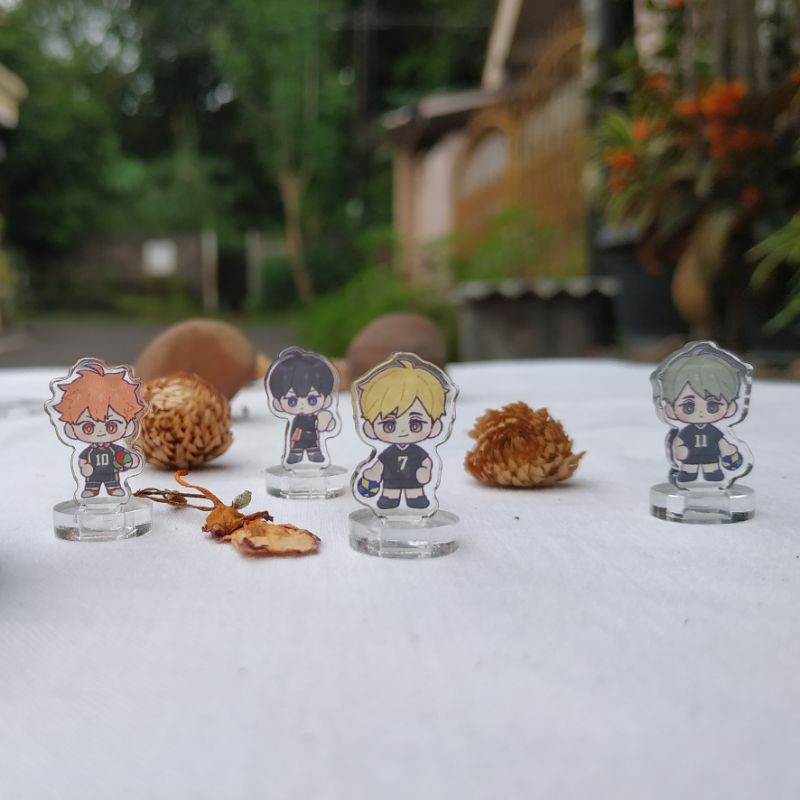 Mini Acrylic Standee Hinata Shoyo, Kageyama Tobio & Miya Twins Atsumu Osamu by @BBOJJAKKYU (Ready In