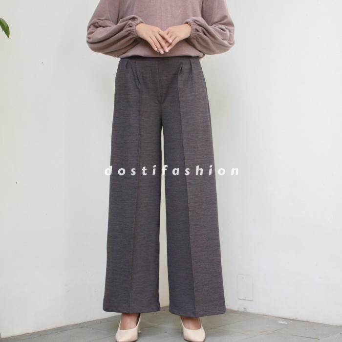 Murah Naya Kulot Seri Misty | Celana Kulot Panjang Bahan Katun Wanita - Misty Navy Standar Keren