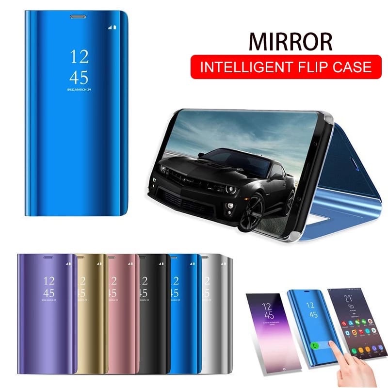 flip cover mirror samsung galaxy a13 4g 5g a6 a6  a7 2018 a8 a8  plus a9 2018 clearview case autoloc