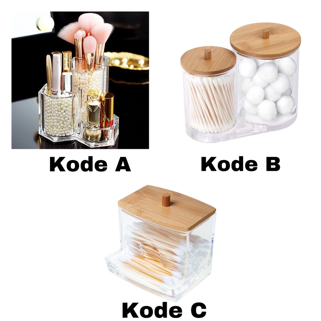 Tempat akrilik 3 lubang Tempat make up Brush