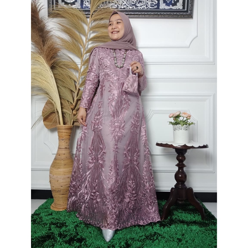 gamis busui / gamis resleting di depan / gamis model terbaru / gamis pesta / kebaya model baru / gam