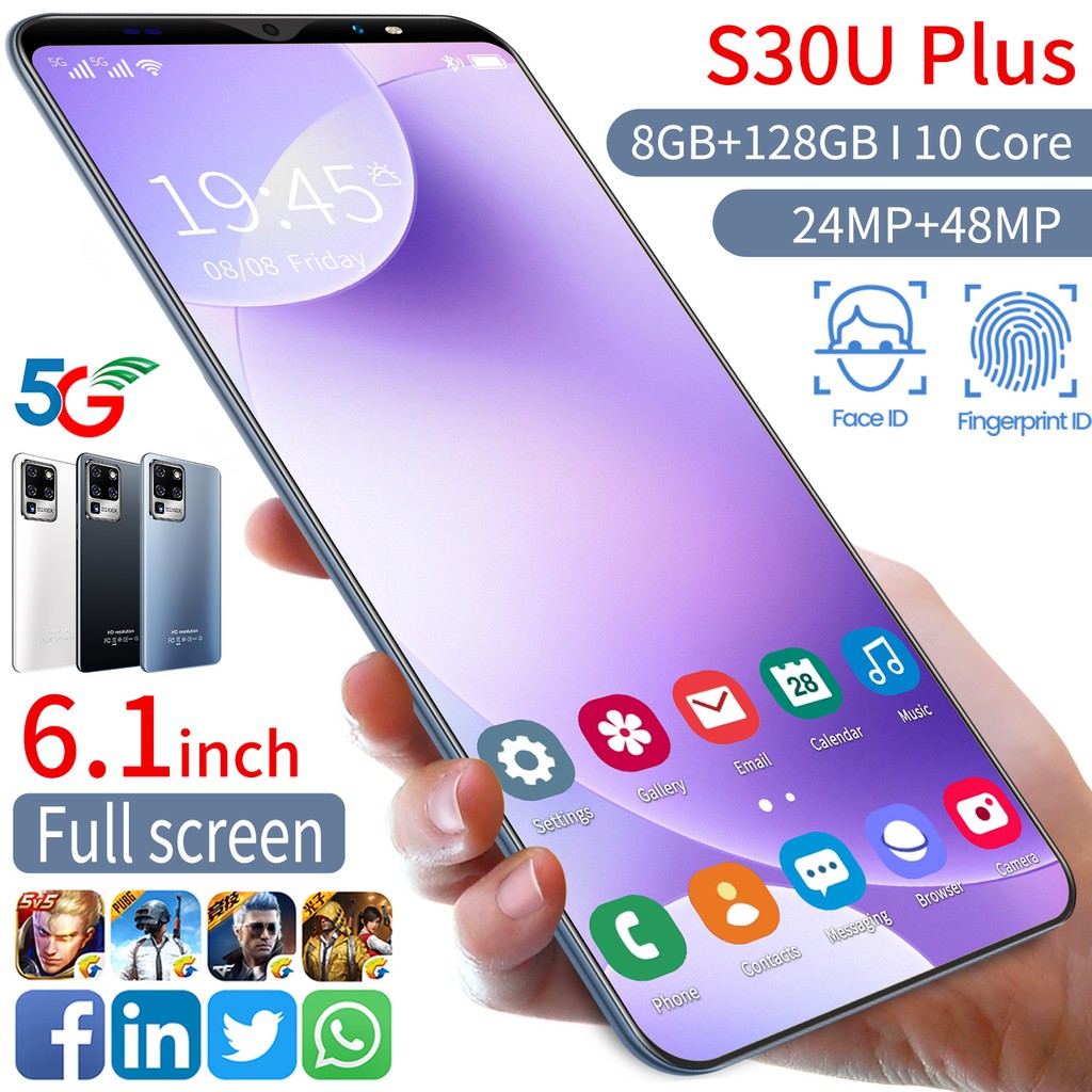 S30U Plus Android Handphone 6.1 Inci Ultra HD Layar Ponsel Pintar Smartphone 8GB