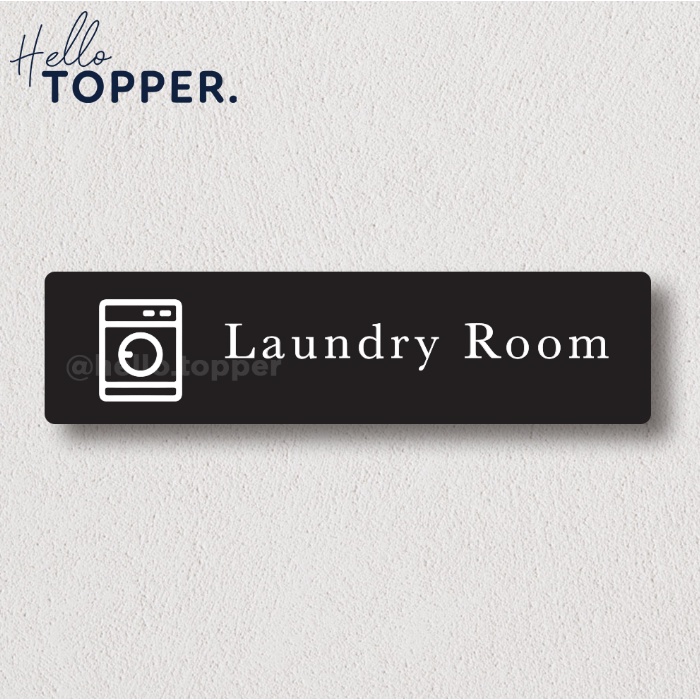 Akrilik Sign Board Label Signage UV Print - Laundry Room
