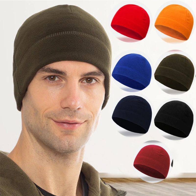 Topi Kupluk Polar Beanie Hat Pria Wanita - Black